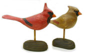 folk art cardinal wood carving, folk art