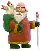 hand carved wooden santa